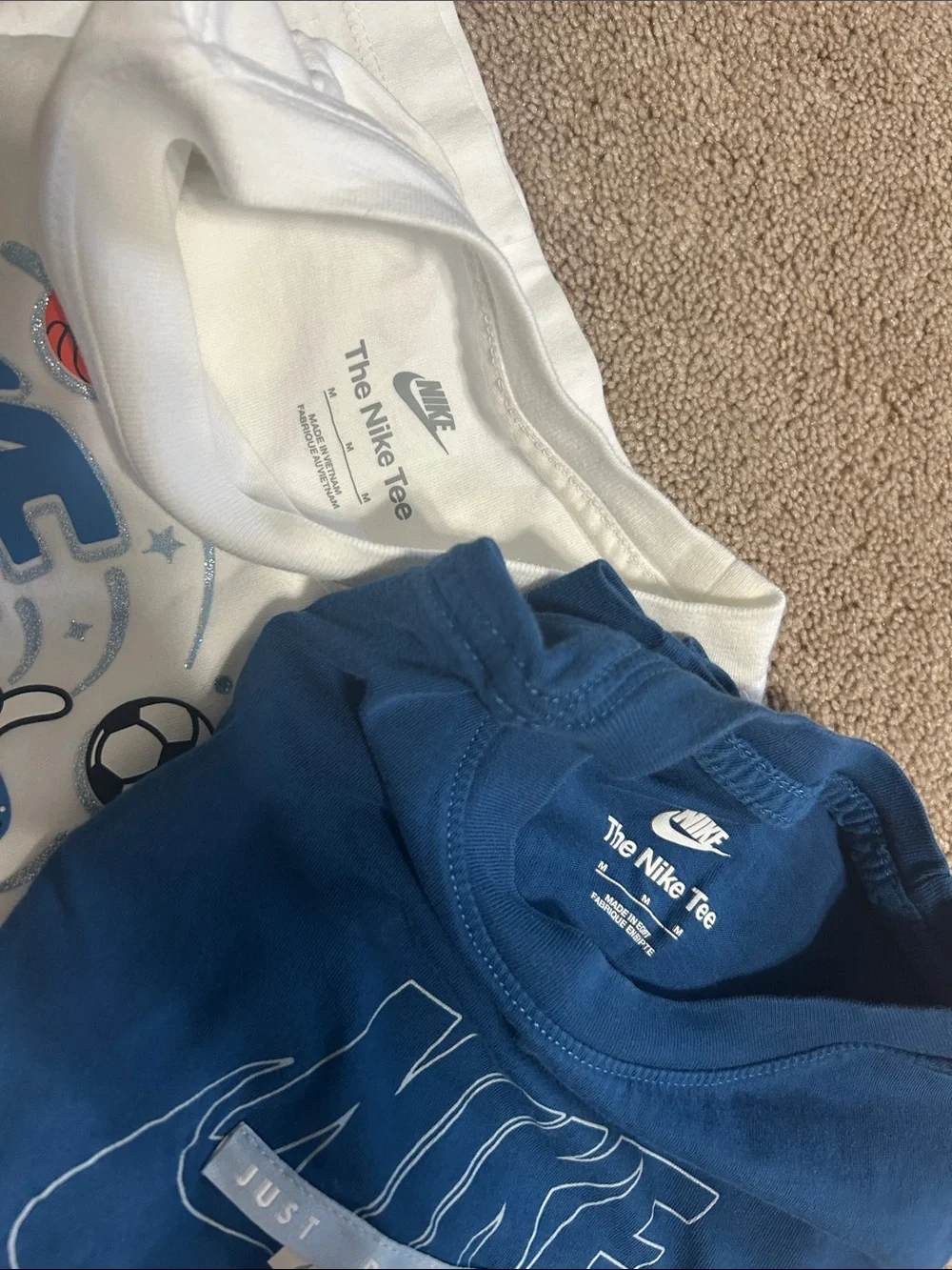 Nike Kids Graphic Tees - White & Navy Sports Pack